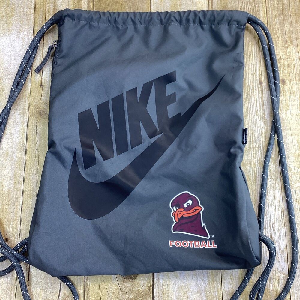 Nike Virginia Tech Hokies Drawstring Backpack Bag VT Football Team Issued Moss